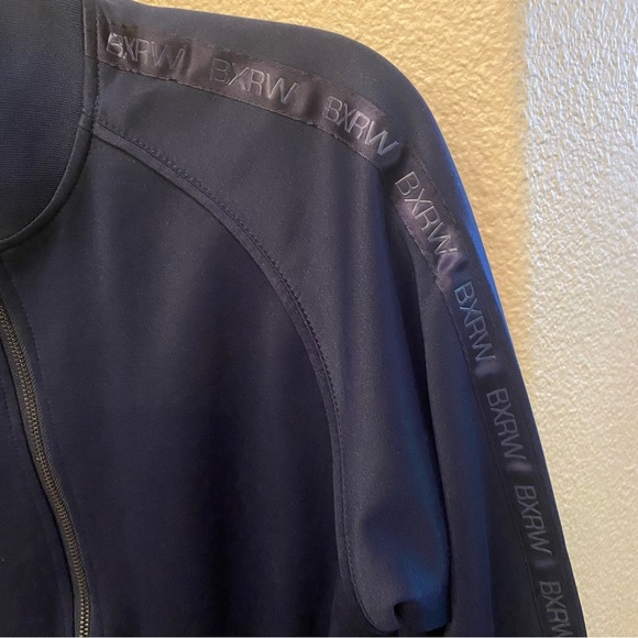 BOXRAW Men Navy Zipped BXRW Strip Sleeves Jacket Size Medium - Picture 4 of 8